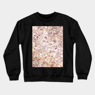 Dusty Rose and Coral Art Deco Marbling Pattern Crewneck Sweatshirt